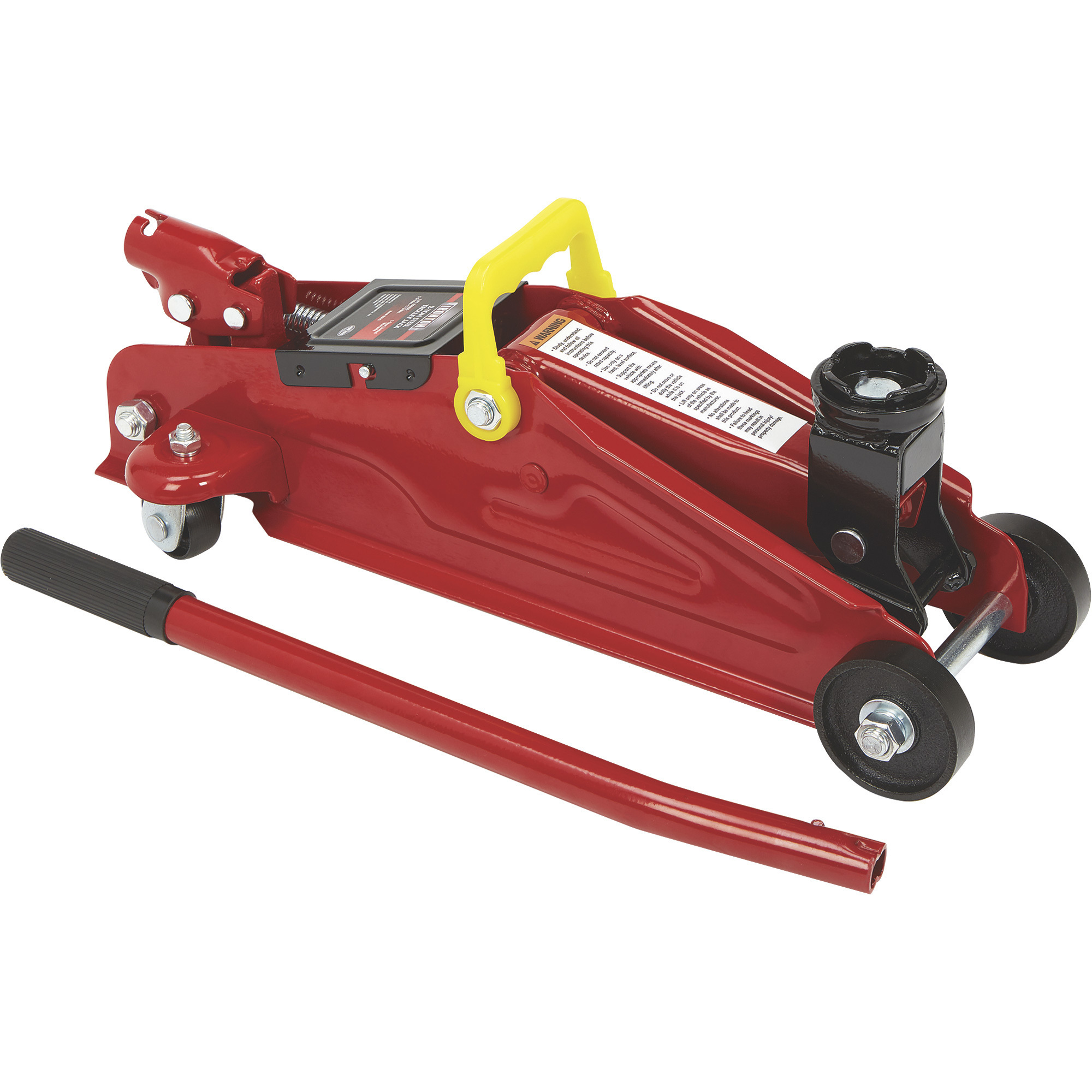 Ironton Hydraulic Trolley Jack, 2-Ton Capacity, 5.31in.–13.38in. Lift Range, Automotive Floor Jack, Carrying Handle